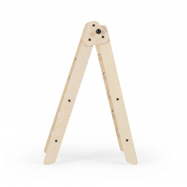 Pikko set triangle pliable pikler + toboggan/escalade - Naturel