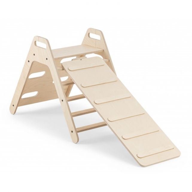 Piky set triangle pikler + toboggan / escalade - Naturel